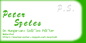 peter szeles business card